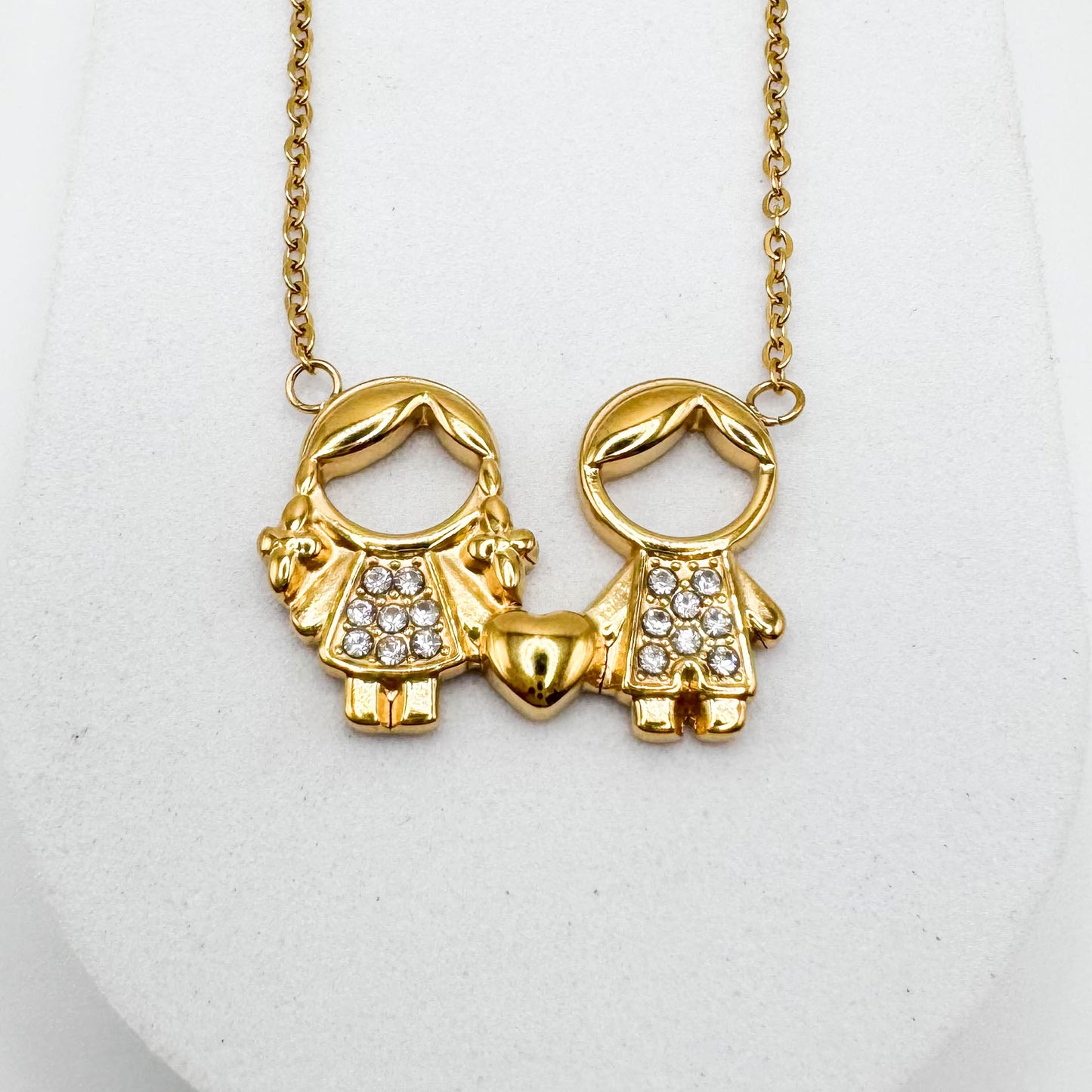 1 GIRL e 1 BOY PENDANT NECKLACE | Double 18K Gold Plated