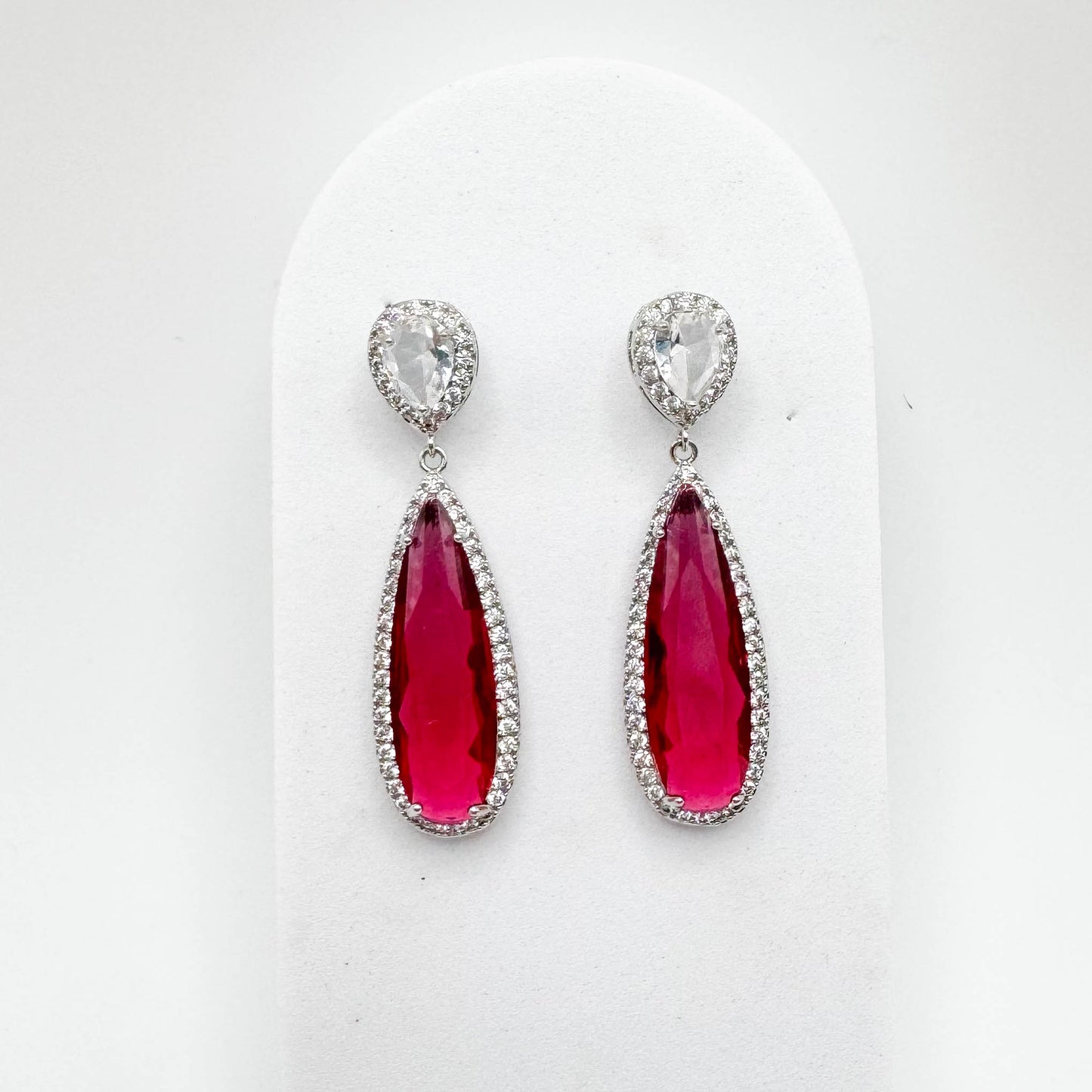 Drop Earring | White Rhodium Plated