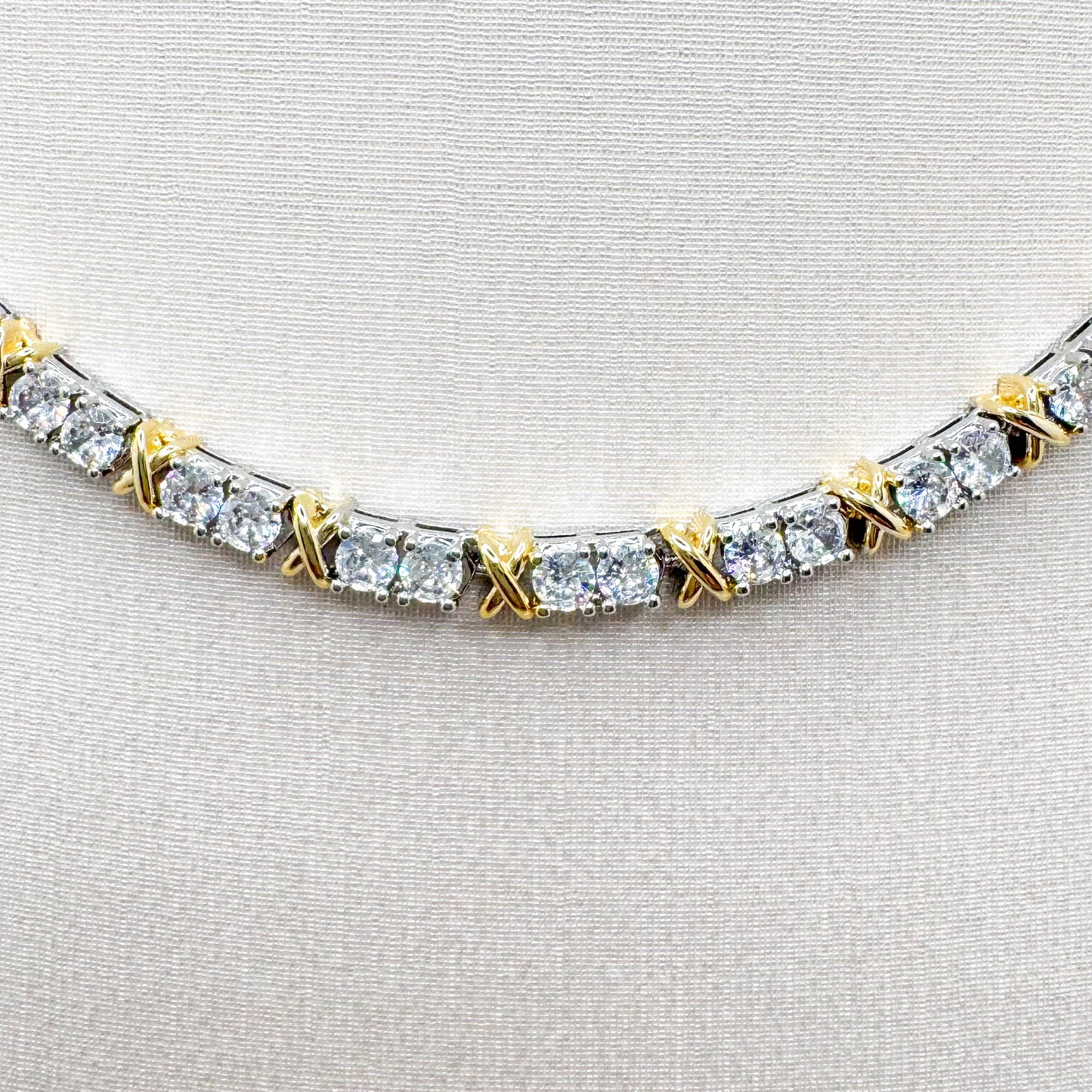 CHOKER NECKLACE RIVIERA DIAMOND GOLD FANCY 4MM