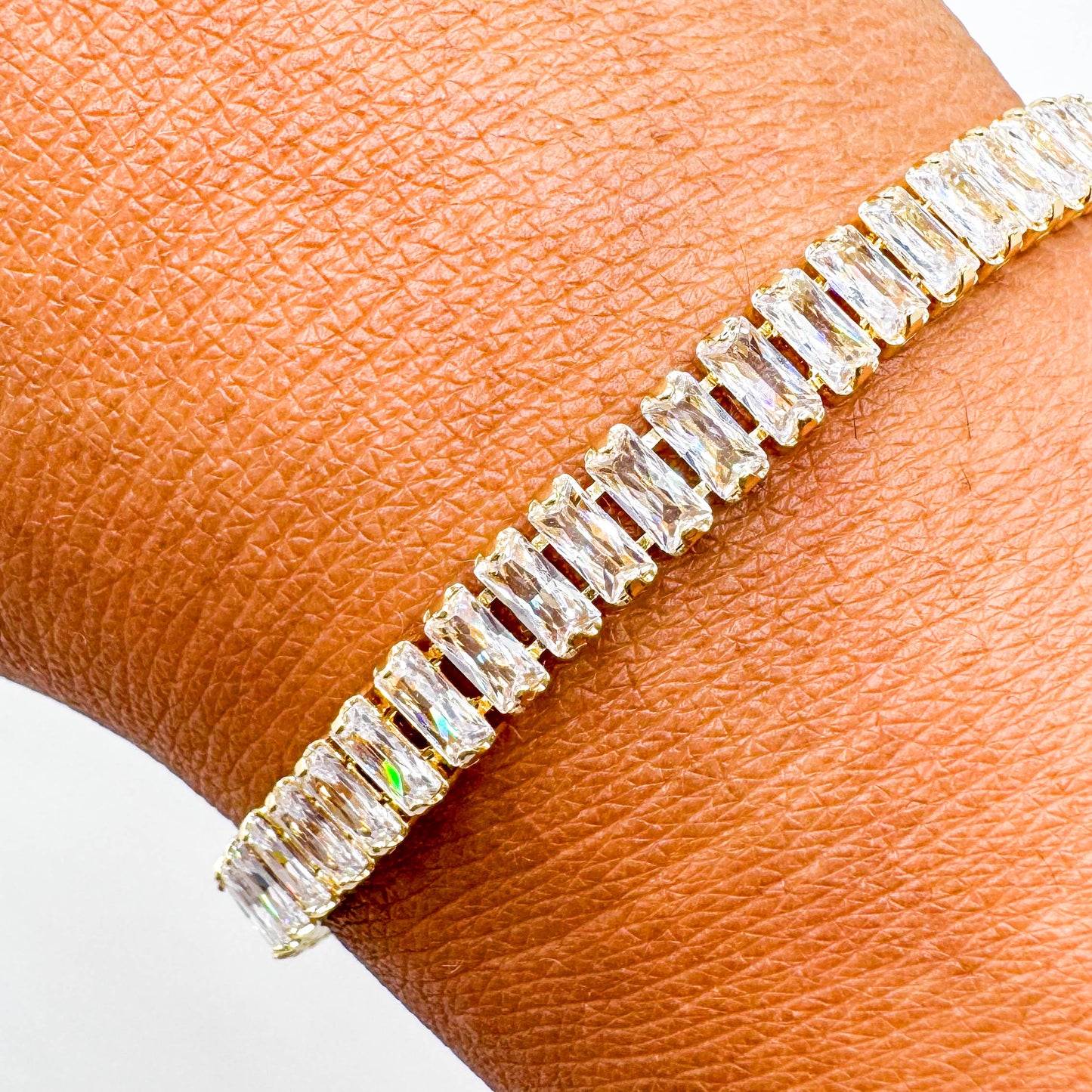18K GOLD PLATED BRACELET STUDDED WITH ZIRCONIA