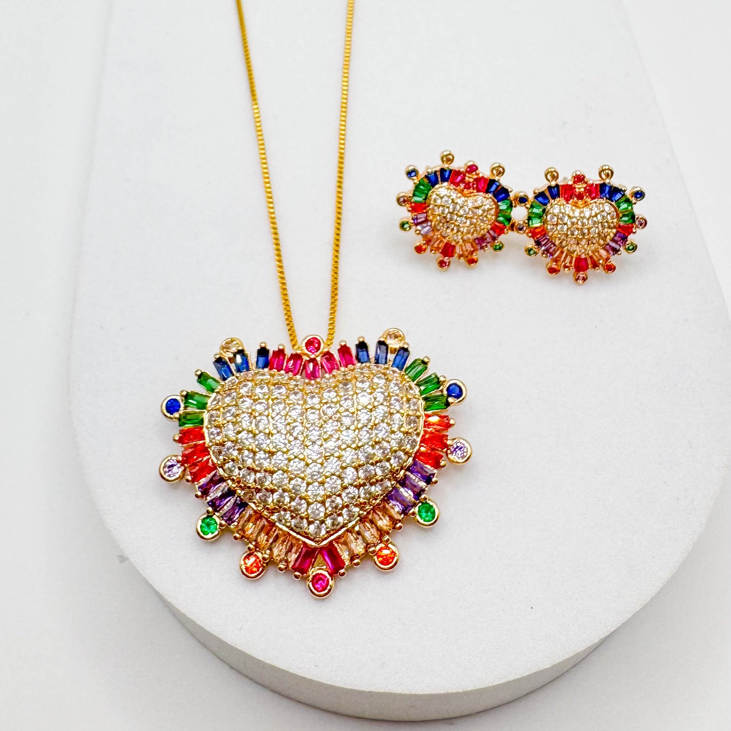 Colorful Heart SET | Double 18K Gold Plated