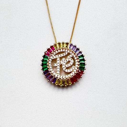 Faith Colorful Heart Necklace |  18K Gold Plated