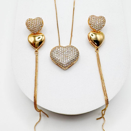 Heart set | 18K Gold Plated zirconia stone.
