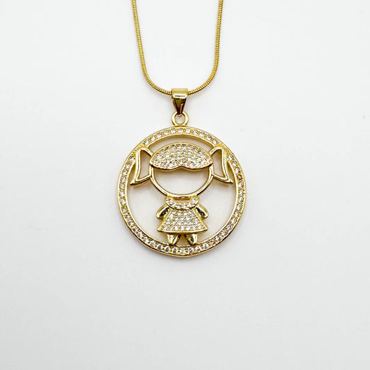 1 GIRL PENDANT NECKLACE | 18K Gold Plated