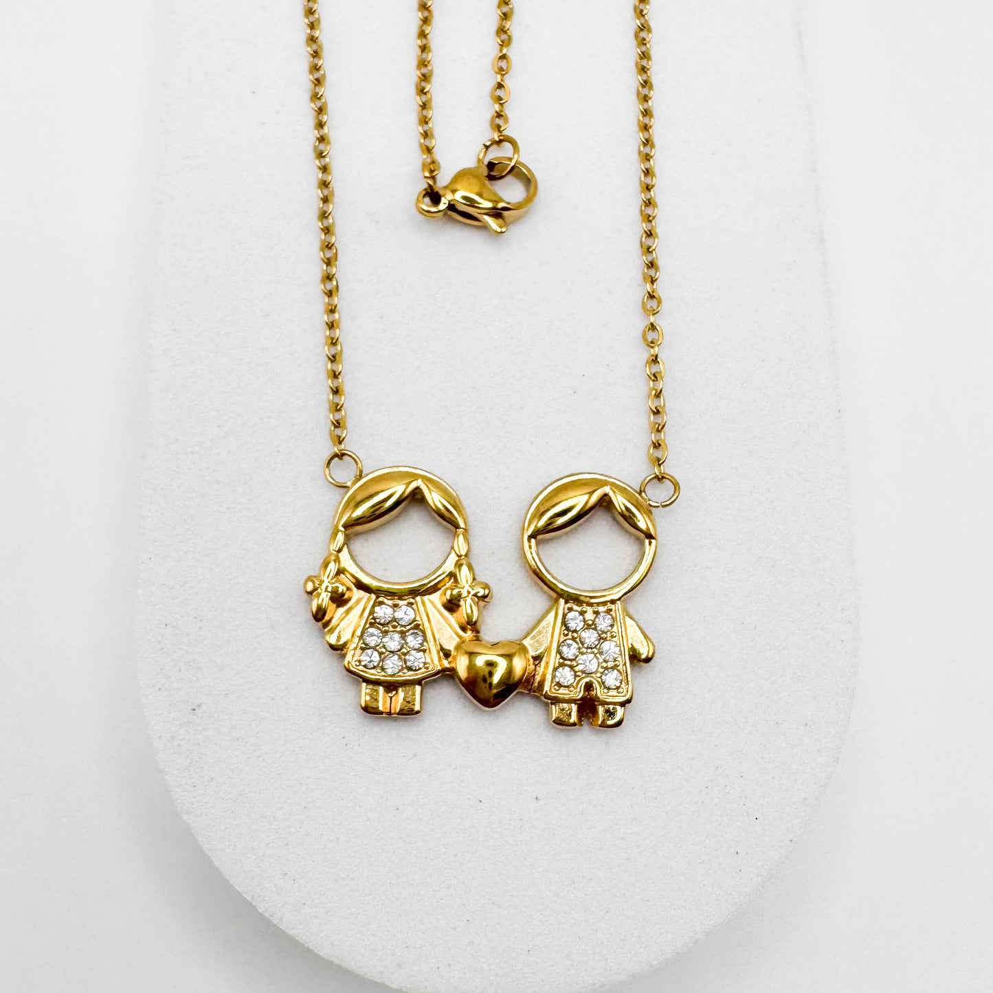 1 GIRL e 1 BOY PENDANT NECKLACE | Double 18K Gold Plated