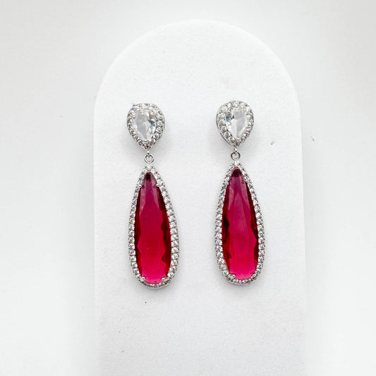 Drop Earring | White Rhodium Plated
