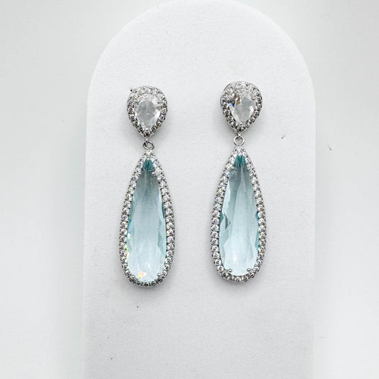 Drop Earring | White Rhodium Plated