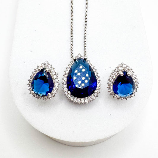 Rhodium plated drop set