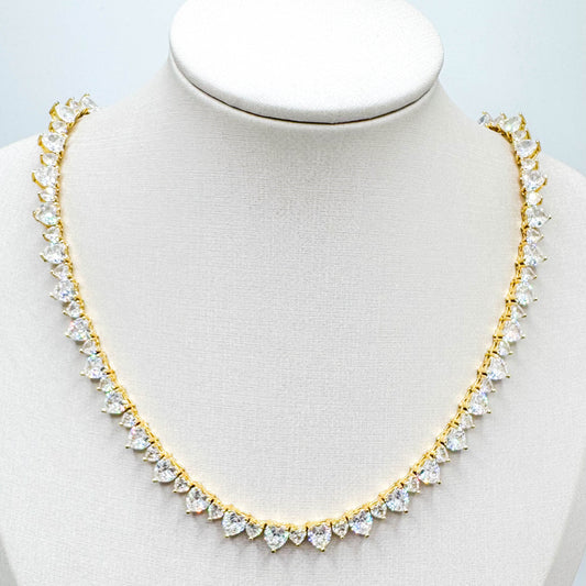RIVIERA NECKLACE IN 18K GOLD WITH ZIRCONIA STONES