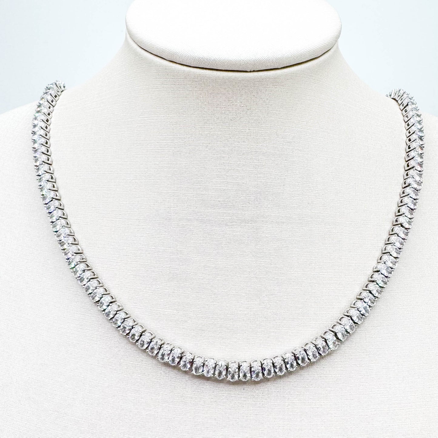 RIVIERA CRYSTAL ZIRC CHOKER NECKLACE. 5MM