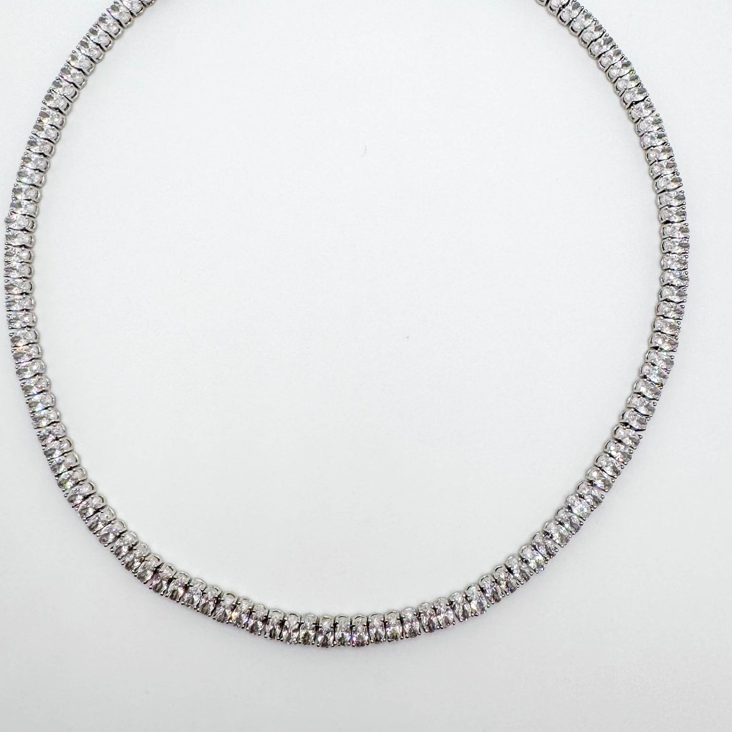RIVIERA CRYSTAL ZIRC CHOKER NECKLACE. 5MM