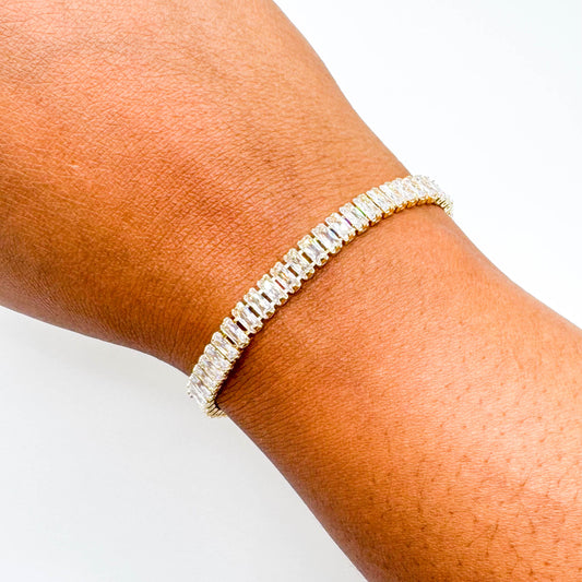 18K GOLD PLATED BRACELET STUDDED WITH ZIRCONIA